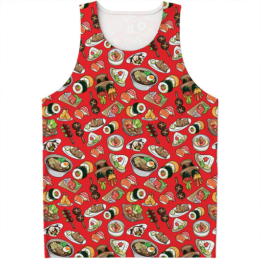Japanese Food Pattern Print Men's Tank Top