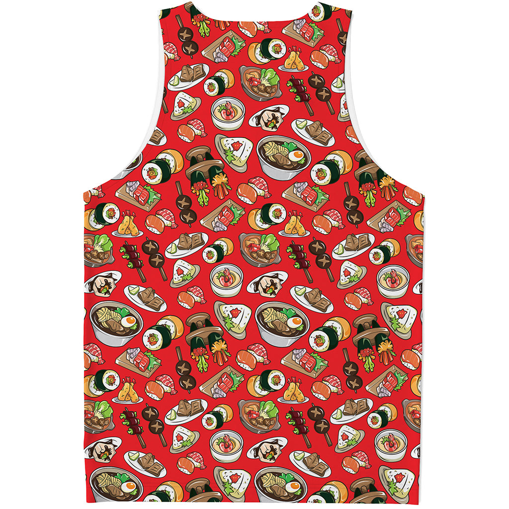 Japanese Food Pattern Print Men's Tank Top