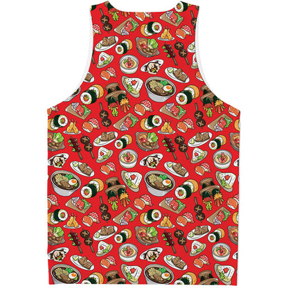 Japanese Food Pattern Print Men's Tank Top