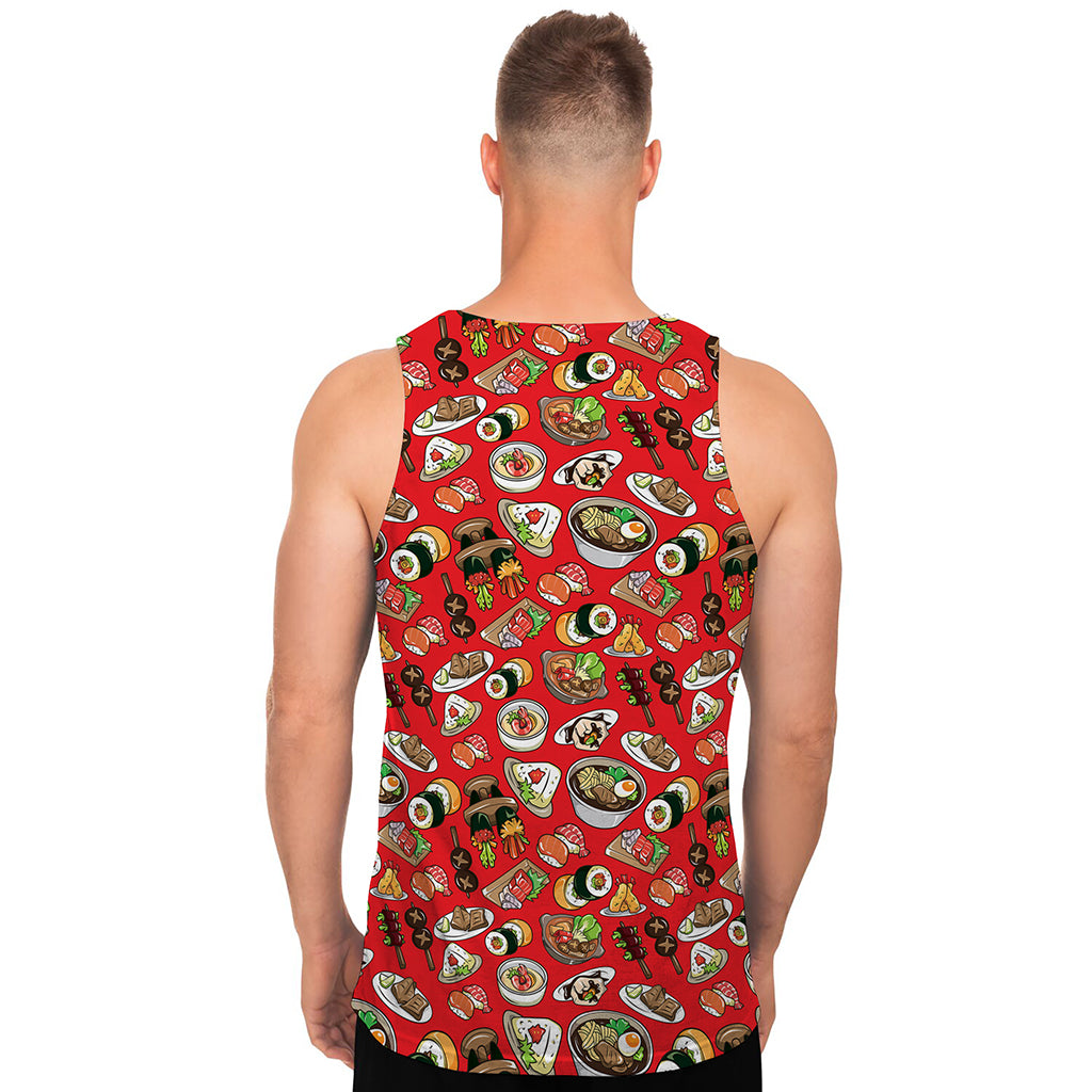Japanese Food Pattern Print Men's Tank Top
