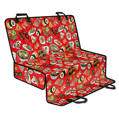 Japanese Food Pattern Print Pet Car Back Seat Cover