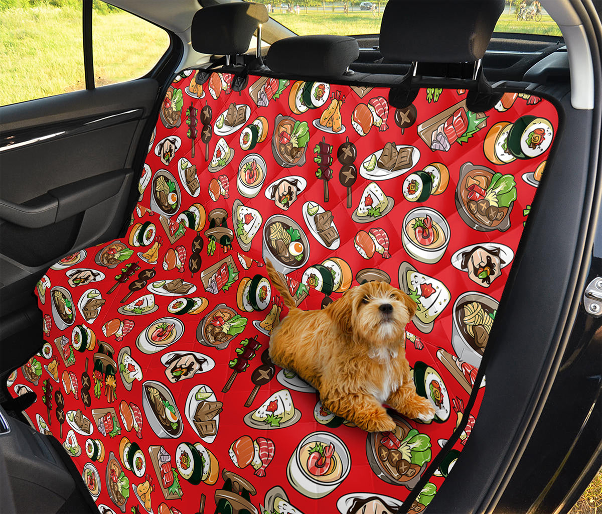 Japanese Food Pattern Print Pet Car Back Seat Cover