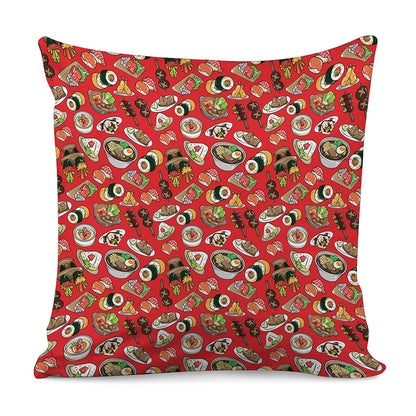 Japanese Food Pattern Print Pillow Cover