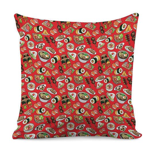 Japanese Food Pattern Print Pillow Cover