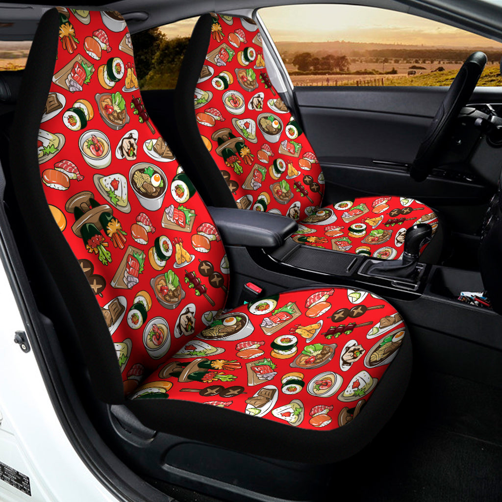 Japanese Food Pattern Print Universal Fit Car Seat Covers
