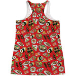 Japanese Food Pattern Print Women's Racerback Tank Top