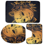 Japanese Fox Mask Print 3 Piece Bath Mat Set
