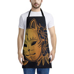 Japanese Fox Mask Print Apron