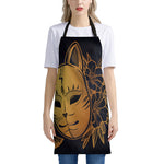 Japanese Fox Mask Print Apron
