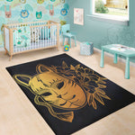 Japanese Fox Mask Print Area Rug