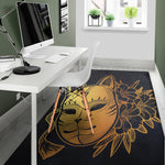 Japanese Fox Mask Print Area Rug