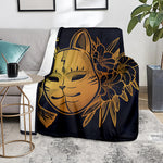 Japanese Fox Mask Print Blanket