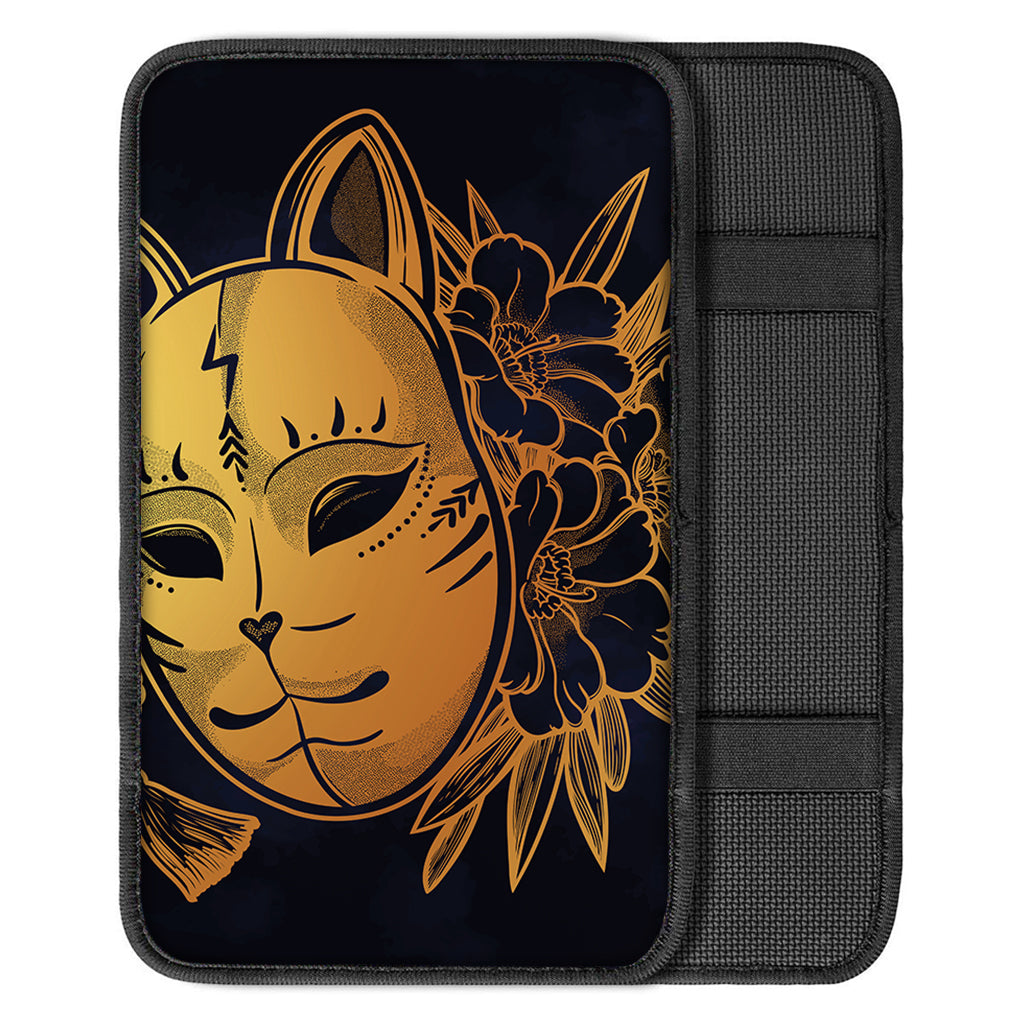 Japanese Fox Mask Print Car Center Console Cover