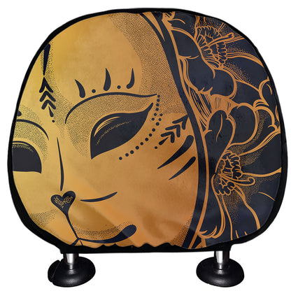 Japanese Fox Mask Print Car Headrest Covers