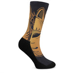Japanese Fox Mask Print Crew Socks