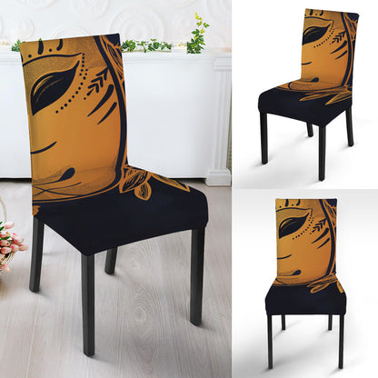 Japanese Fox Mask Print Dining Chair Slipcover