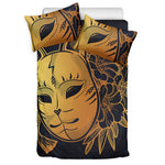 Japanese Fox Mask Print Duvet Cover Bedding Set