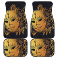 Japanese Fox Mask Print Front and Back Car Floor Mats