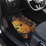 Japanese Fox Mask Print Front and Back Car Floor Mats