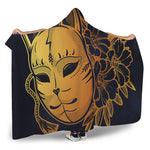 Japanese Fox Mask Print Hooded Blanket