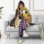 Japanese Fox Mask Print Hooded Blanket