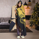 Japanese Fox Mask Print Hooded Blanket