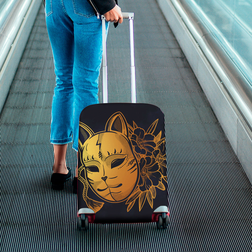 Japanese Fox Mask Print Luggage Cover