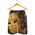 Japanese Fox Mask Print Men's Shorts
