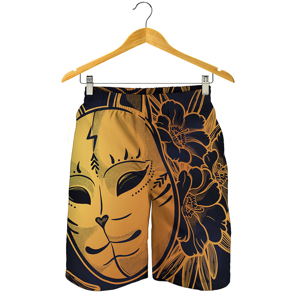 Japanese Fox Mask Print Men's Shorts