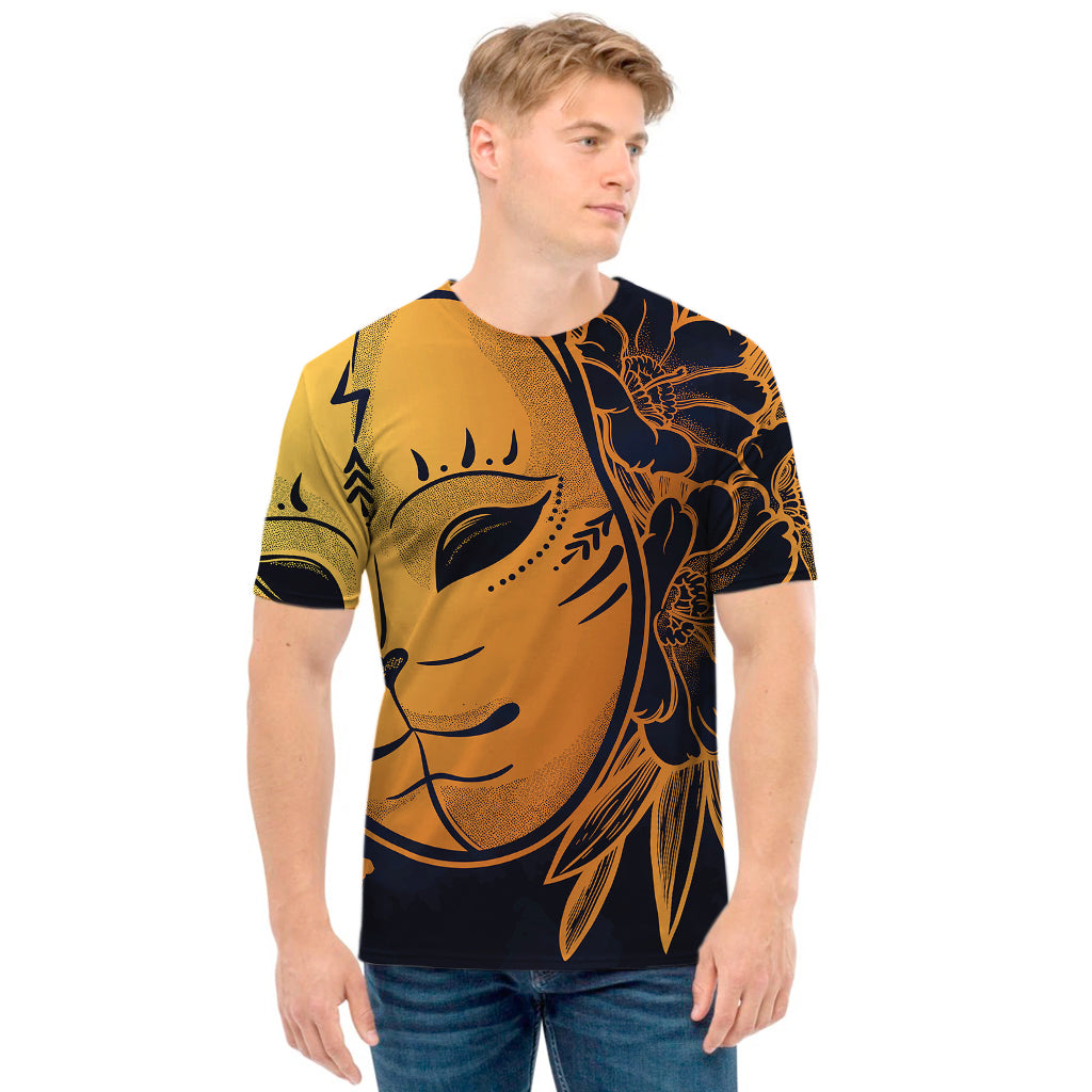 Japanese Fox Mask Print Men's T-Shirt