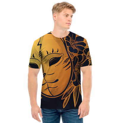 Japanese Fox Mask Print Men's T-Shirt