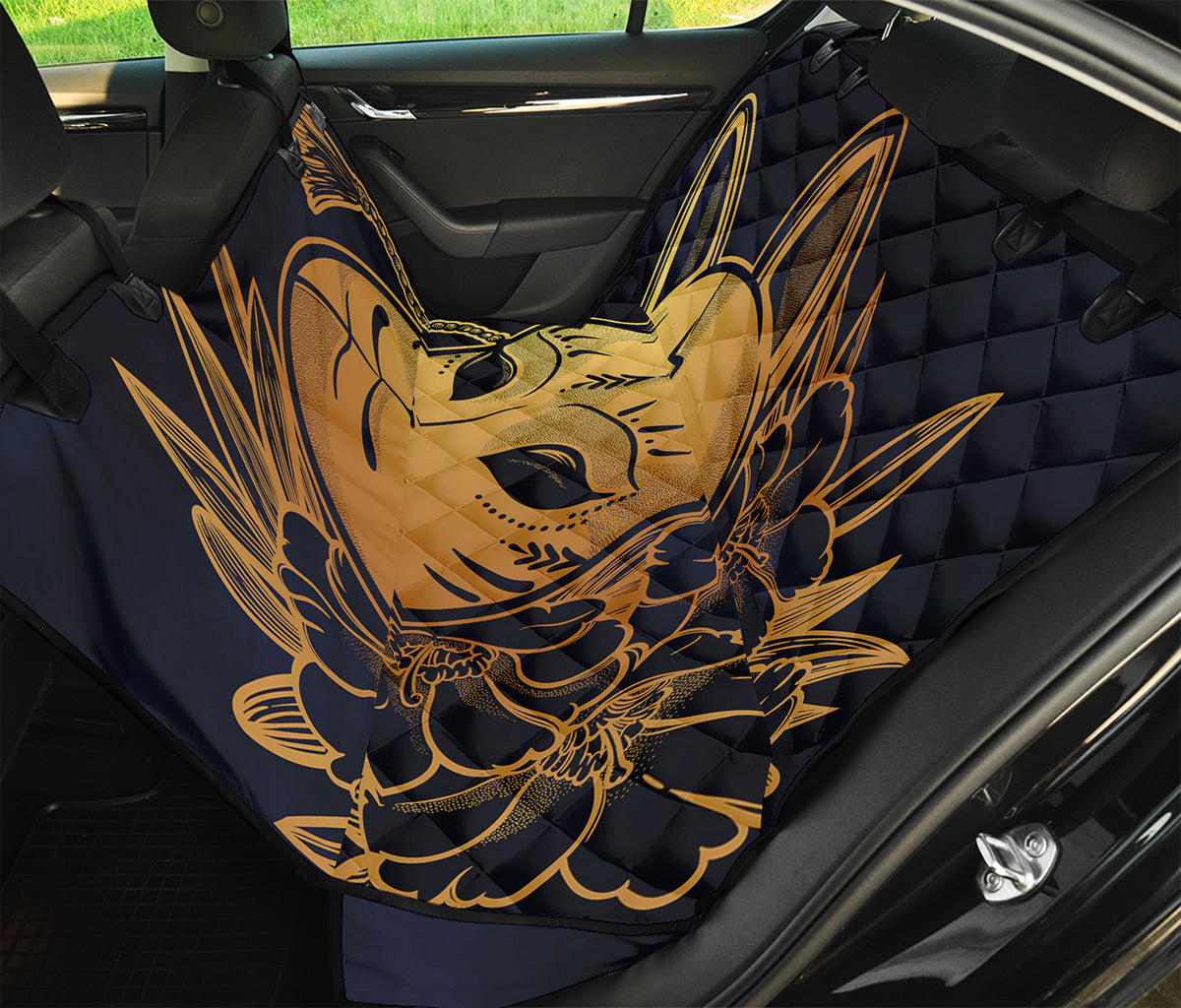 Japanese Fox Mask Print Pet Car Back Seat Cover