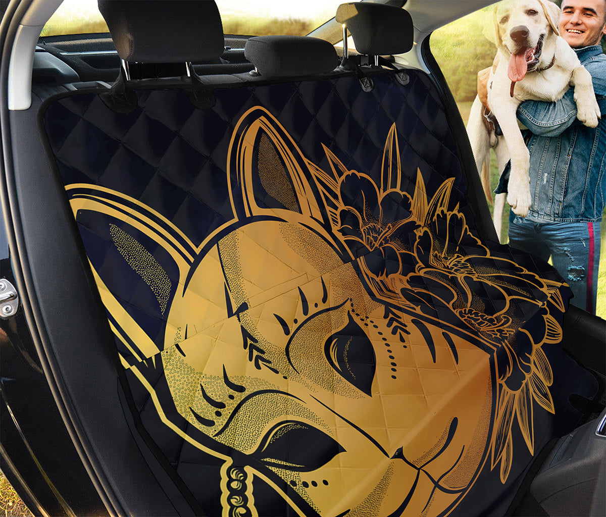 Japanese Fox Mask Print Pet Car Back Seat Cover