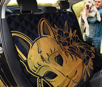 Japanese Fox Mask Print Pet Car Back Seat Cover