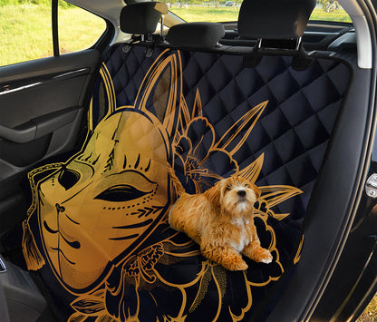 Japanese Fox Mask Print Pet Car Back Seat Cover