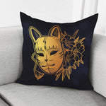 Japanese Fox Mask Print Pillow Cover