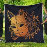 Japanese Fox Mask Print Quilt