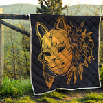 Japanese Fox Mask Print Quilt
