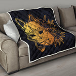 Japanese Fox Mask Print Quilt
