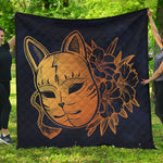 Japanese Fox Mask Print Quilt