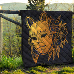 Japanese Fox Mask Print Quilt