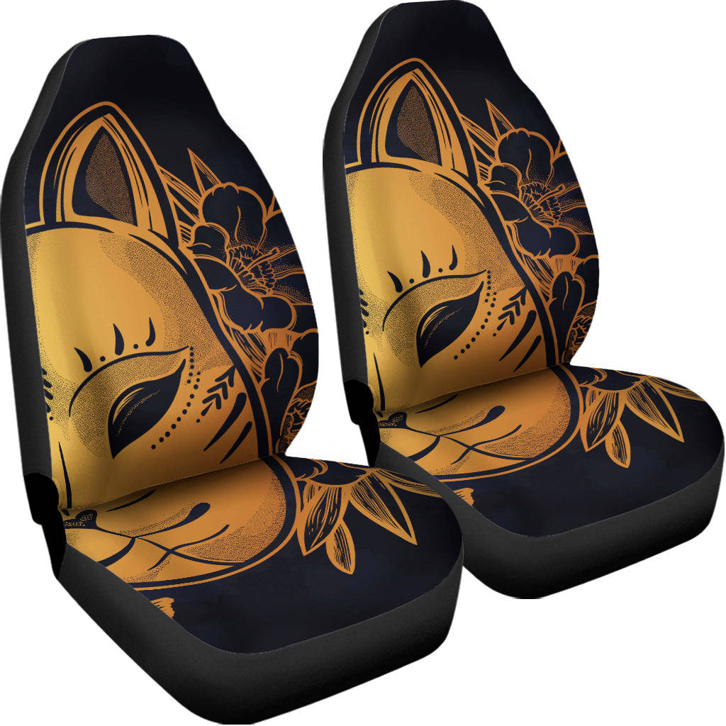 Japanese Fox Mask Print Universal Fit Car Seat Covers