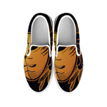 Japanese Fox Mask Print White Slip On Shoes
