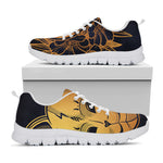 Japanese Fox Mask Print White Sneakers