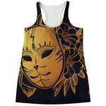 Japanese Fox Mask Print Women's Racerback Tank Top
