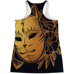Japanese Fox Mask Print Women's Racerback Tank Top