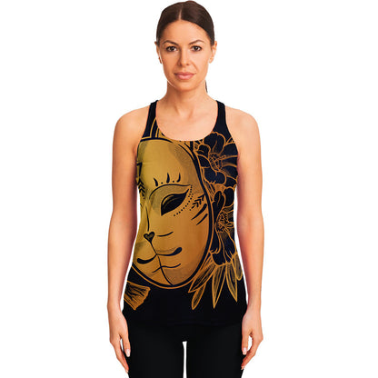 Japanese Fox Mask Print Women's Racerback Tank Top