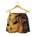 Japanese Fox Mask Print Women's Shorts