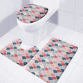 Japanese Geometric Pattern Print 3 Piece Bath Mat Set