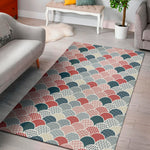 Japanese Geometric Pattern Print Area Rug